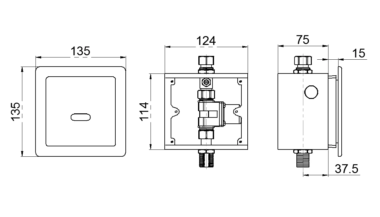 CE Cheapest Touchless Urinal Flusher Non-contact Automatic Sensor Urinal Flush Valve HY-73018D/A/AD