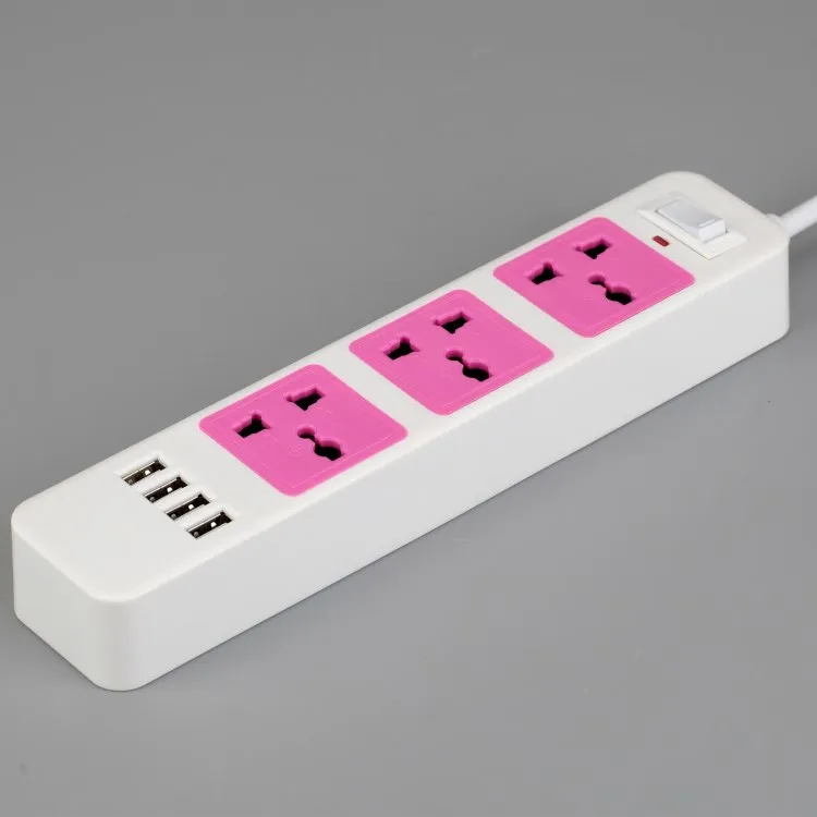 UK Plug Universal Power Extension 2 Meter with 4USB Socket/Surge Protection