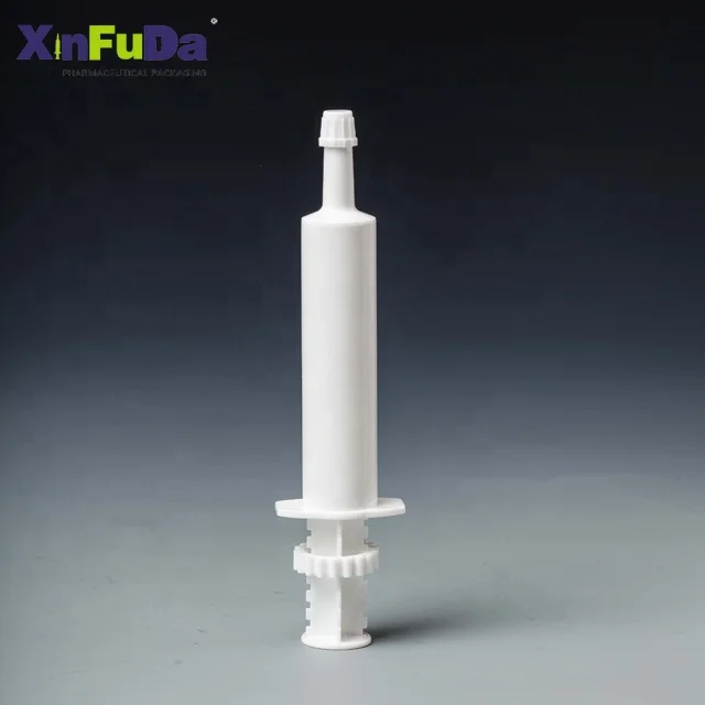 Plastic Medical Cow Uterus Perfusion Syringe and Veterinary Horse Paste Oral Syringes 30ml with Tip
