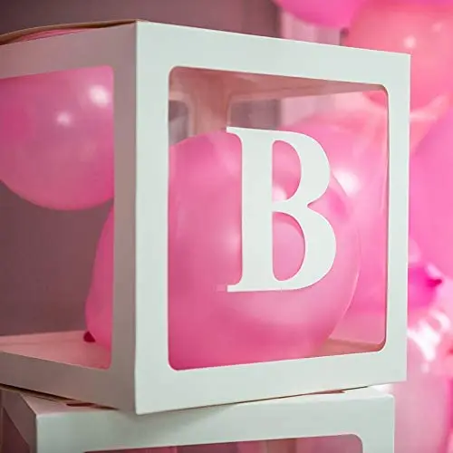 Complete Set with balloon Arch  BABY Box Bundle Decorative Letters in Boxes baby boy and girl DIY Decorating Kit