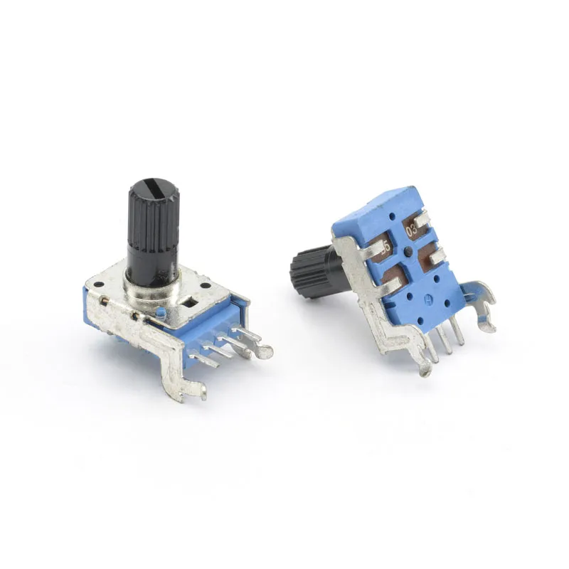 11mm enclosed plastic shaft vertical H 12.5mm with retaining pins single rotary potentiometer