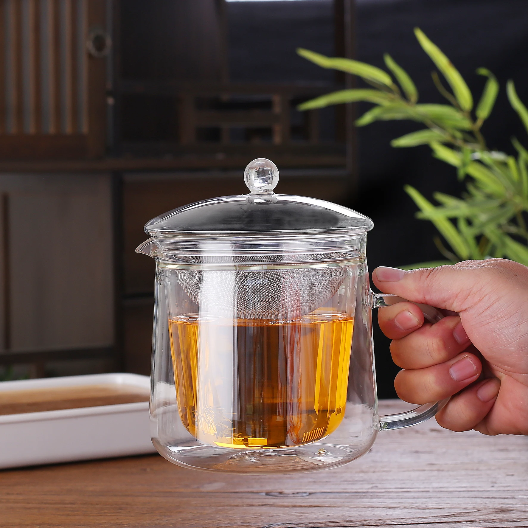 Классический двухслойный термальный стеклянный чайник для подачи кофе и чая сохраняет горячие напитки в тепле дольше