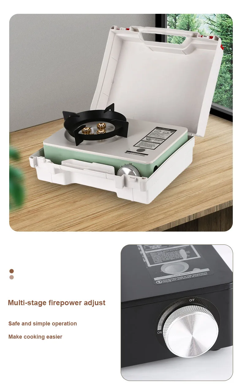 Custom Kocher Estufa De 3.2KW Outdoor Portable Rectangle Barbecue Picnic Cooking Mini Butane Burner Furnace Camping Gas Stove