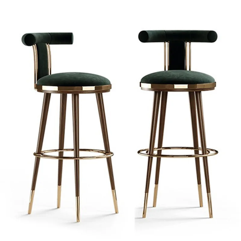 Hot Sale Nordic Modern Fabric High Bar Furniture Stools Bar Chairs With Footrest