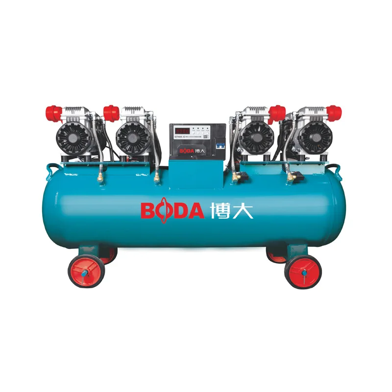 Low Price Cheap 220V 50Hz Portable Piston Air Compressor 8Bar Painting Spray Oilless Silent Oil Free