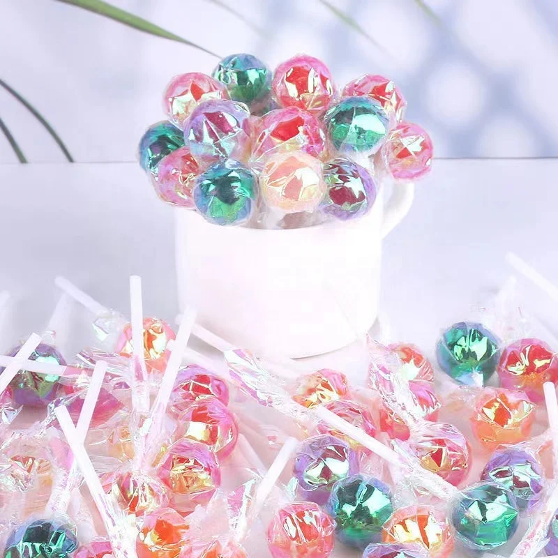 Colorful Fruit Flavours Lollipop Mixed Fruit Round Lollipops Sweet Candy Fruit Lollipops