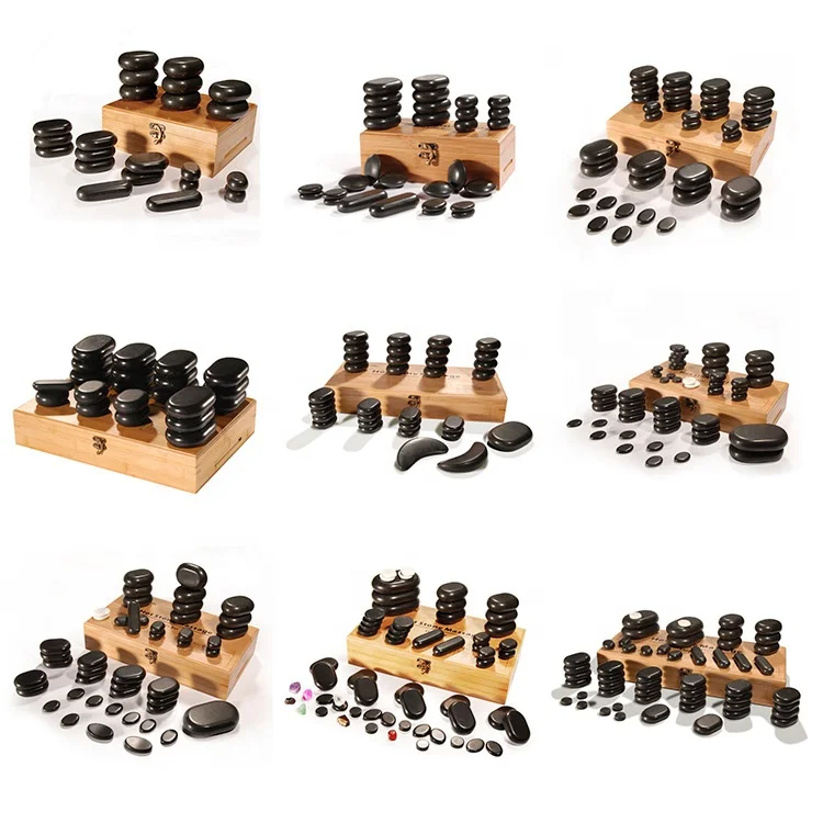 Hot Stone Massage lava Stones Natural Energy Massage Spa Stones Set Rock Basalt Wholesale Body Health Care