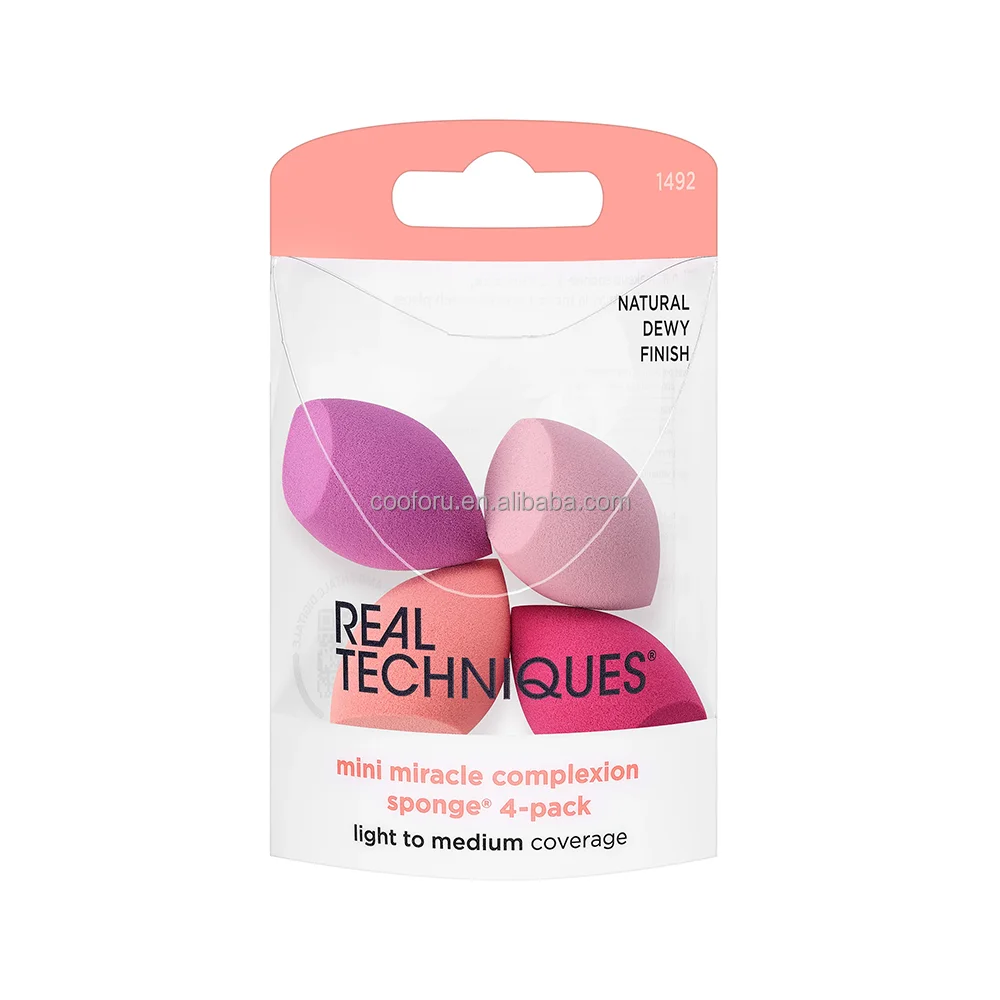 Real Technique 1492 100% Biodegradable Velvet Makeup Products Machine Making Multi Mini 4cm Make Up Makeup Sponges With Logo