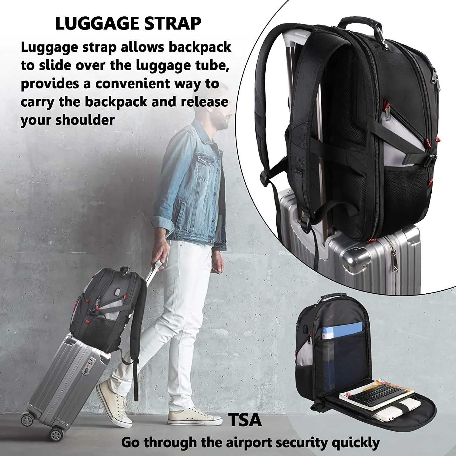 Durable Anti Theft Business Laptop Hiking Rucksack Factory Hot Sell 17inch OEM Smart USB Charging Port Travelling Backpack