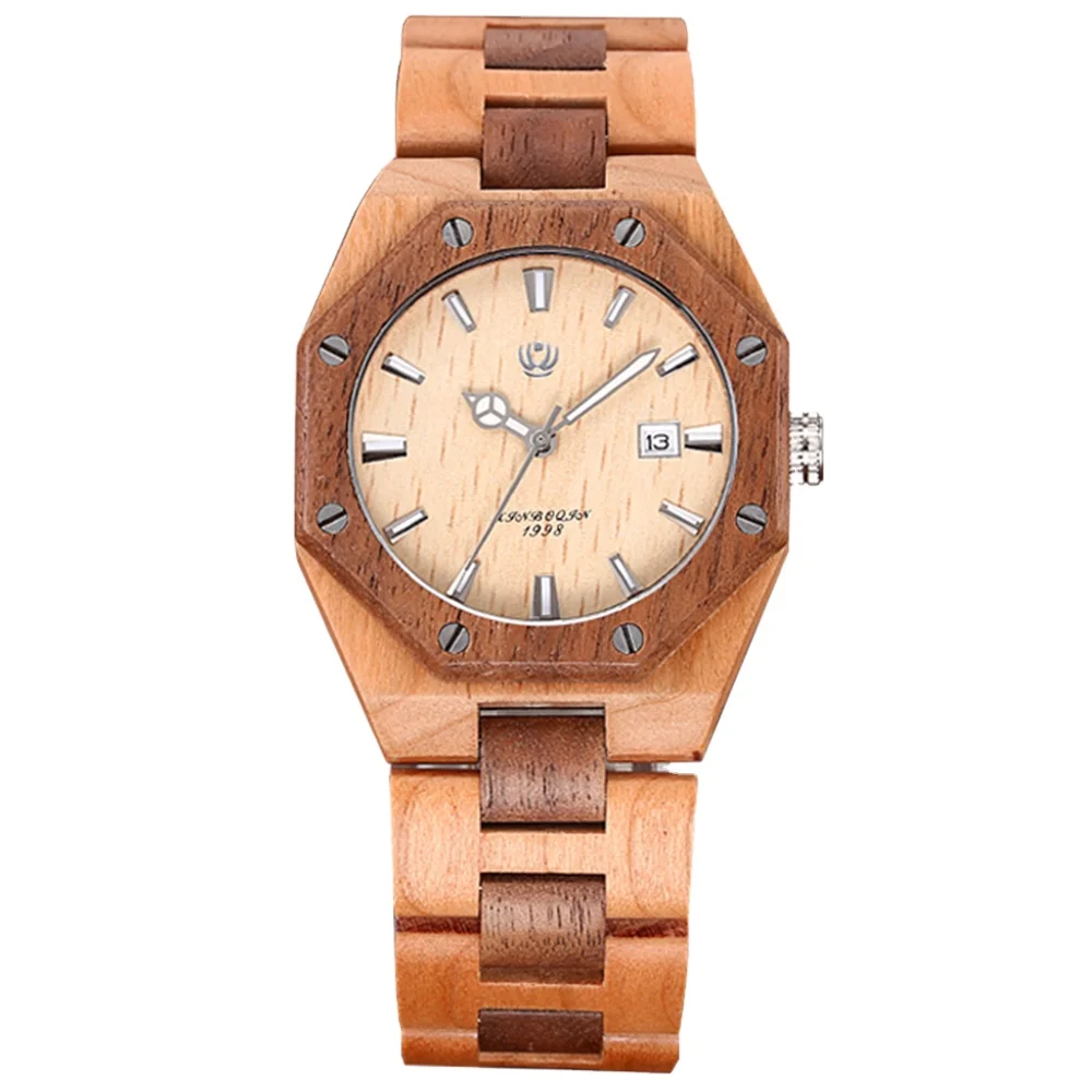 New Design Wholesale High Quality Eco Woman Luxury Automatic  Unisex Quartz Luxury Lady Bamboo Wood Watch Men