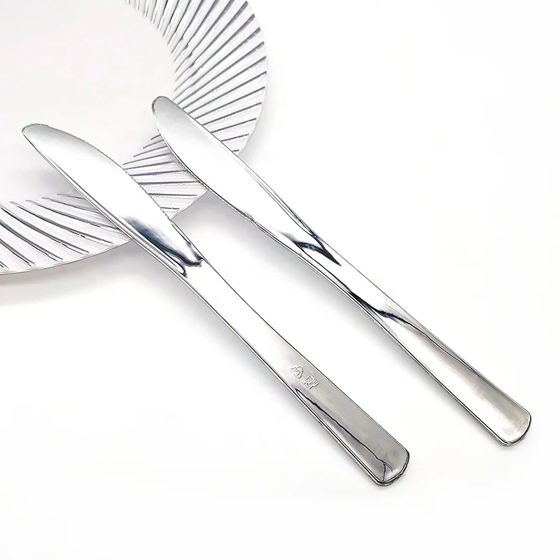 Eco-friendly Silver Party Tableware Disposable Plastic Cutlery Knife Spoon Fork