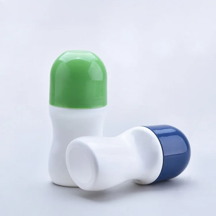 Wholesale white plastic empty deo roll on bottle 50ml