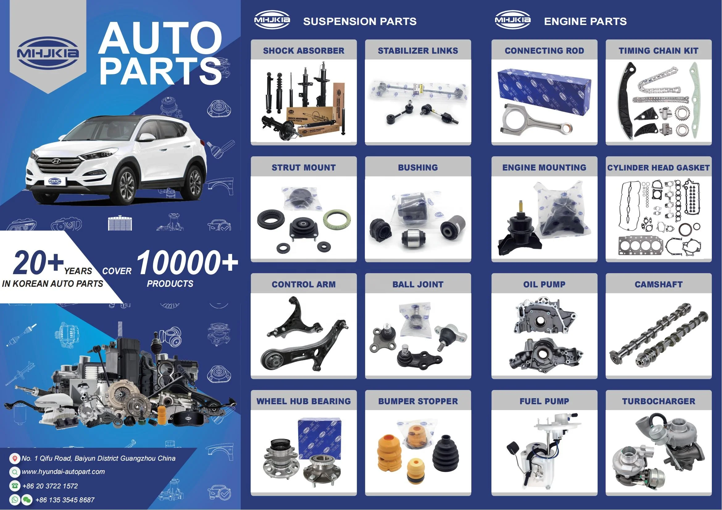 MHJKIA Crankshaft Bearing Set 21020-23140 For Hyundai ELANTRA SEP.2006 -OCT.2006