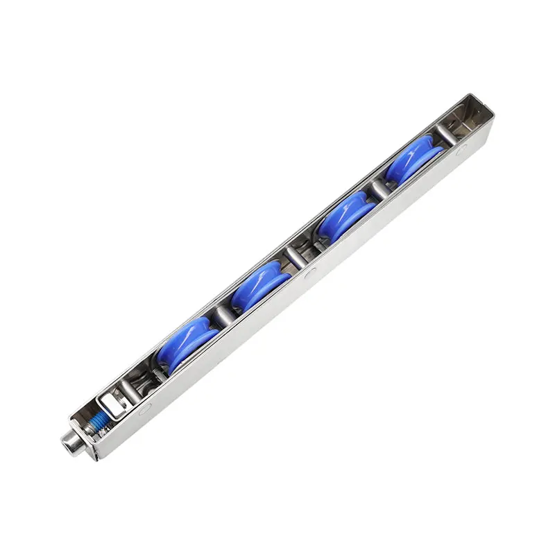 Stainless Steel 4 Wheel Heavy Duty Hollow Glass Sliding Door Roller Accessories For Restaurant and Balcony