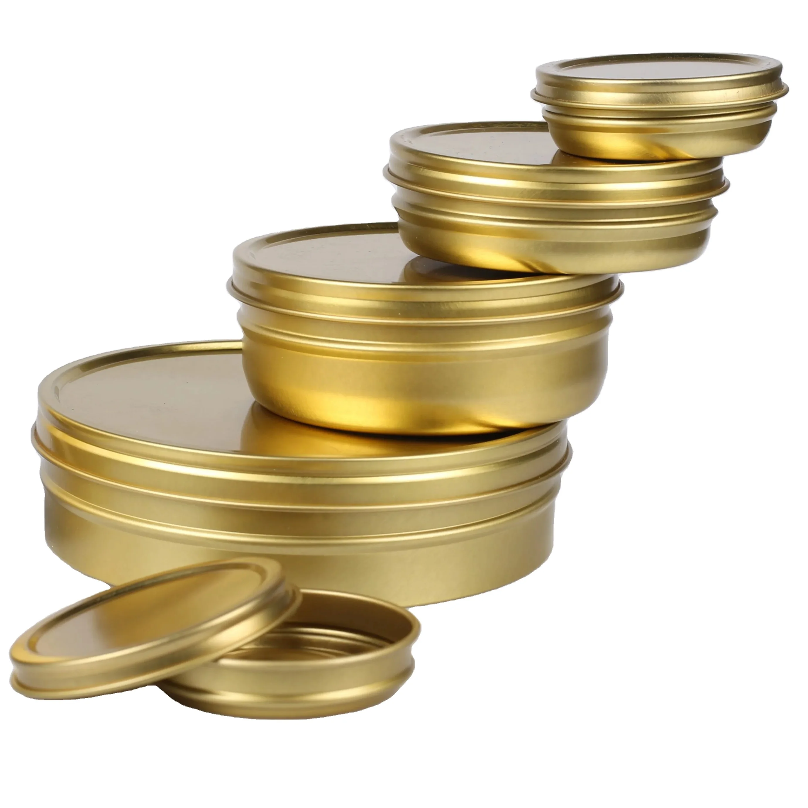 500g 250g 125g 50g 30g 10g Manufacturer of Food grade coating Metal Packaging caviar tin round can box for caviar  fine food