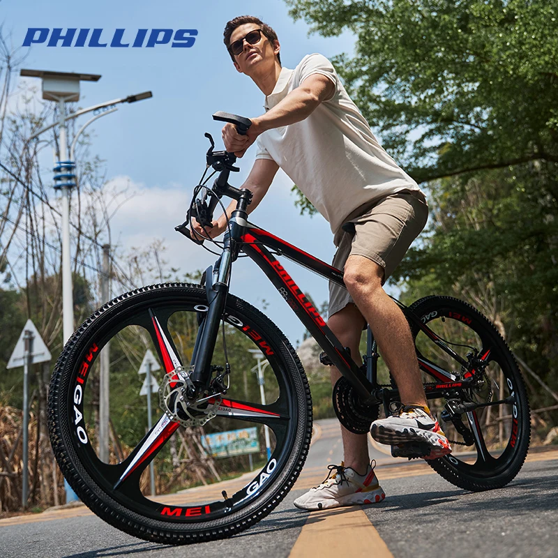 Велосипед с двойным амортизатором PHILLIPS 24/26 дюйма 21 скорость для взрослых мужчин двойной горный