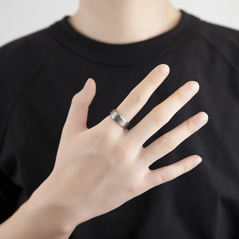 8mm Simple Wedding Band Matte Black Watanabe Men Tungsten Carbide Ring