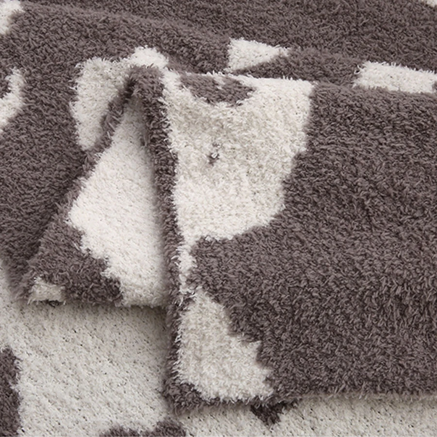 RTS Colorful Cow Pattern Blanket 50*60 Inch Home Sleeping Blanket Fashion Knitted Blanket