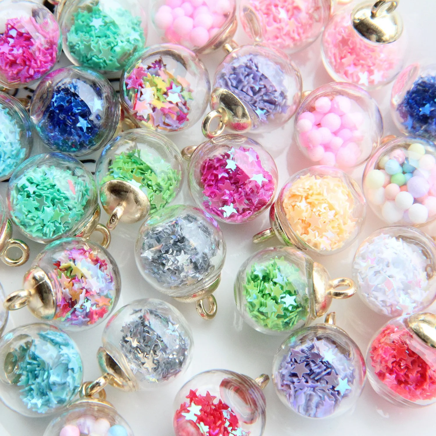 DIY Necklace Accessories Round Crystal Glass Ball Pendant,  Hanging Decoration DIY Bracelet Bead Earring Accessory