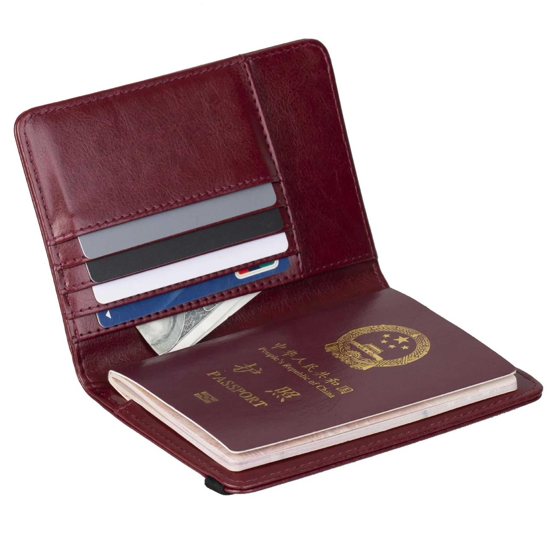 2023 ECO New Passport Holder Combo Passport Holder Cover Wallet Case Leather Travel Wallet Rfid Blocking for Men Women