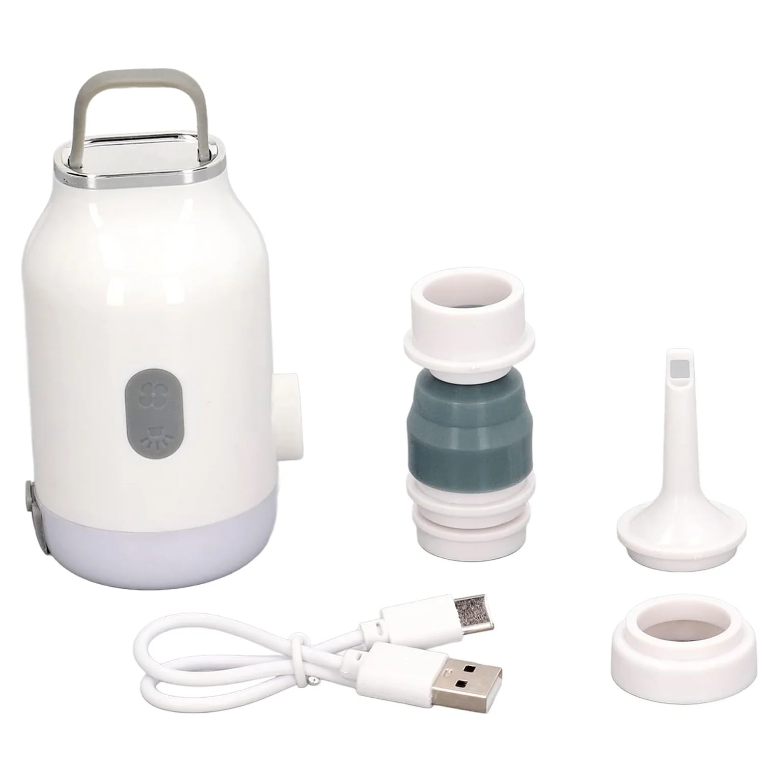Portable Air Pump 3600mAH USB Rechargeable Air Pump-Quick Inflate Deflate with 5 Nozzles for Air Mattress Pool Toys Bed