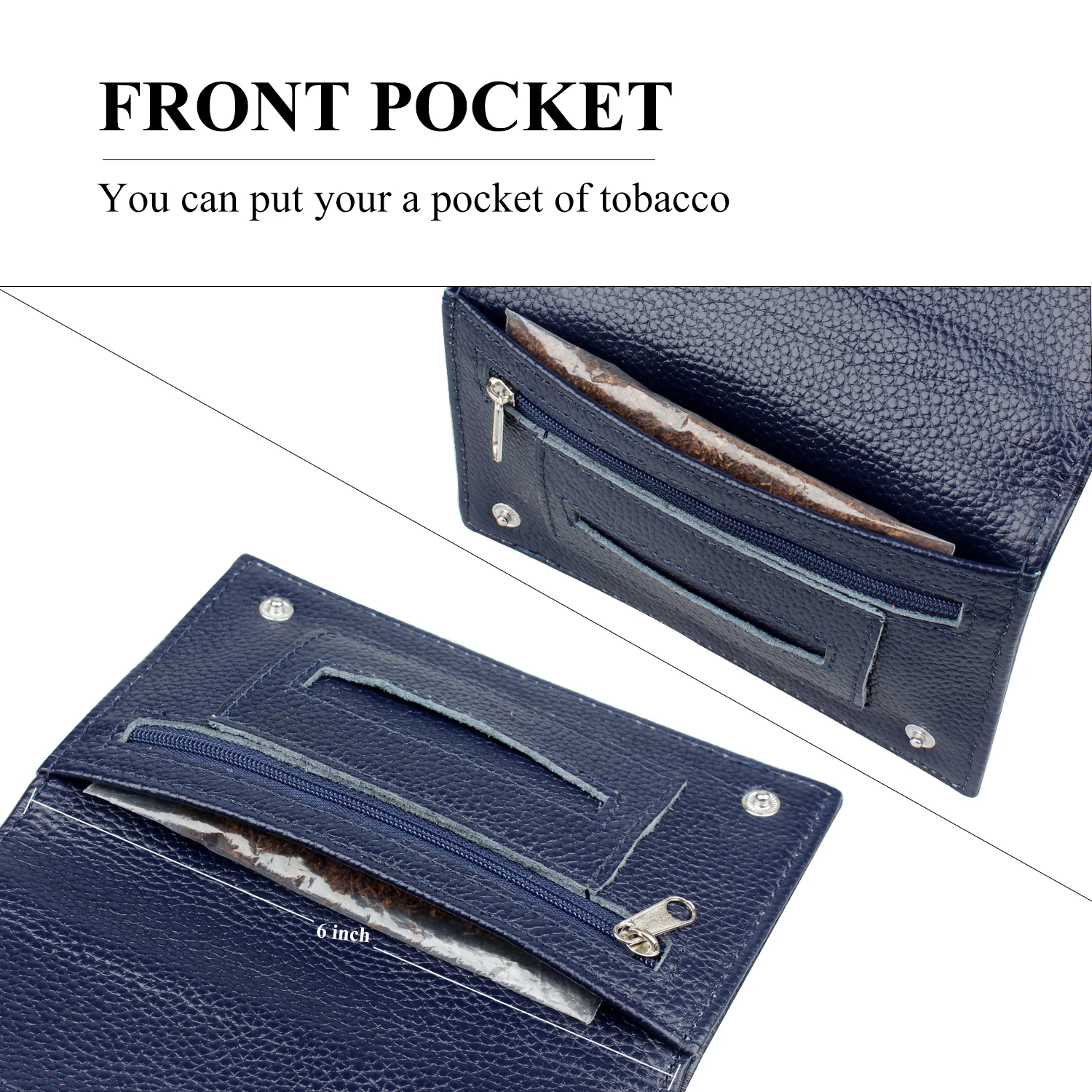 Custom Genuine Leather Tobacco Pouch Bag for Tobacco Rolling Paper