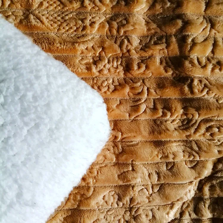 2021 luxury microfiber striped flannel blanket sherpa bedding