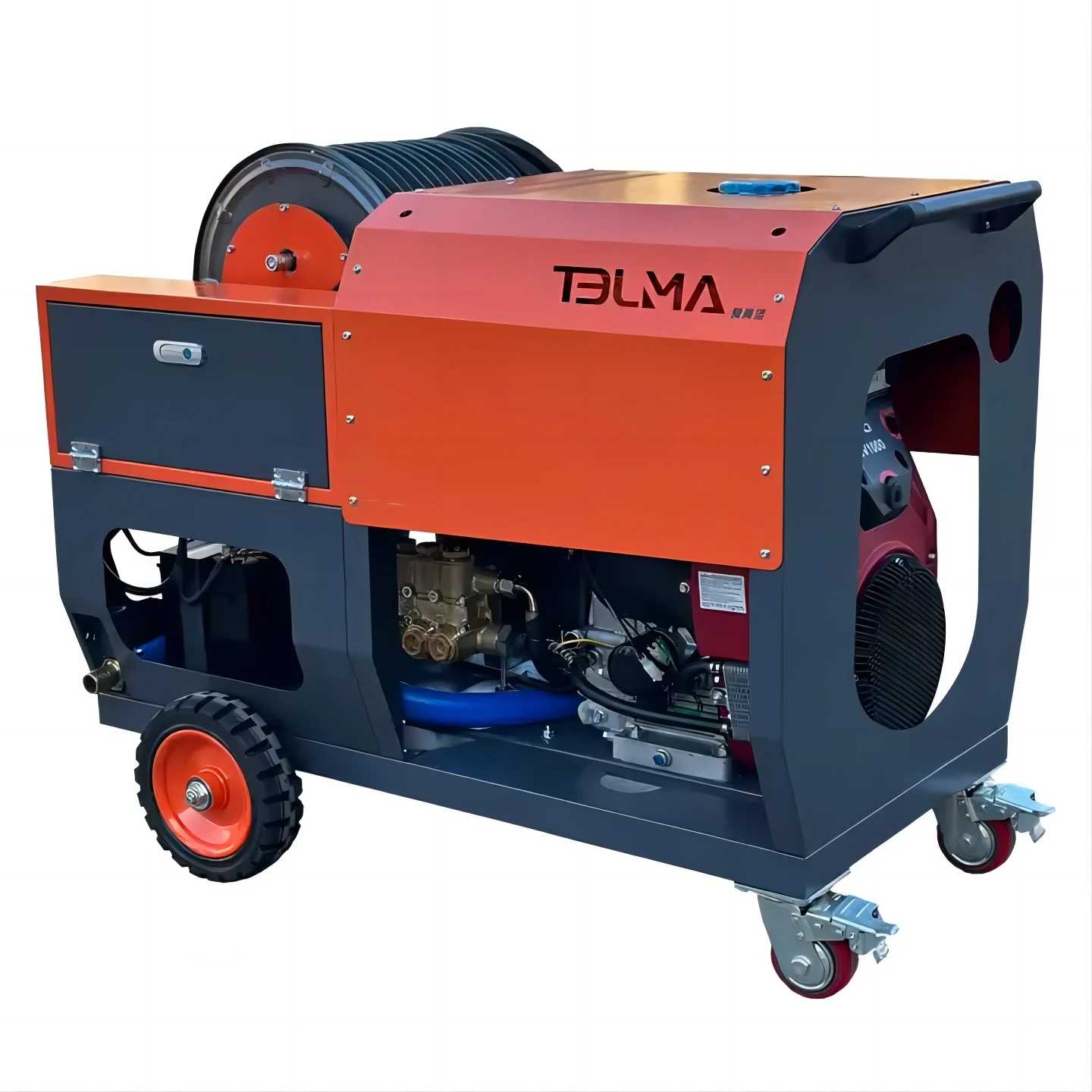 3000PSI 8gpm бензиновая канализационная струя 200ft дистанционное управление Электрический шланг катушки для очистки трубопровода канализации