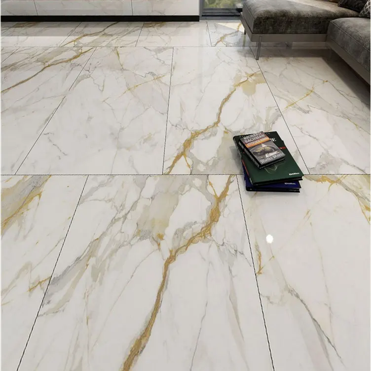 Ultra Thin 5.5mm Calacatta Gold 900x1800 Large Slab Polished Glossy Wall Porcelain Tile Looks Like marble