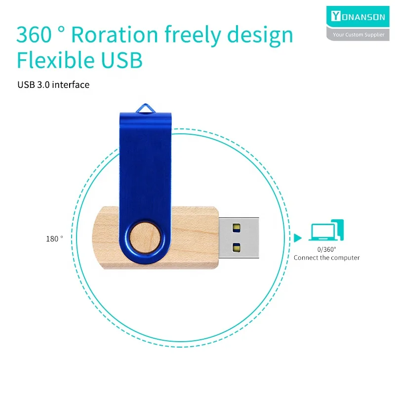 High Speed Wood USB 3.0 Flash Drive 16GB 32GB Promotional Gifts 3.0 Pendrive 64GB Customized Logo USB Memory Stick U Disk 128GB