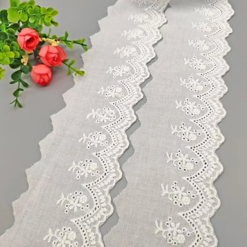 T/C Cotton Lace Trimming  Embroidery Lace Cotton Eyelet Lace