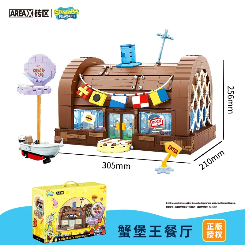 liangjun AB0023-AB0026 AB0027SpongeBob SquarePants the krusty krab DIY Assemble Bricks Building Blocks Set Toys Kids
