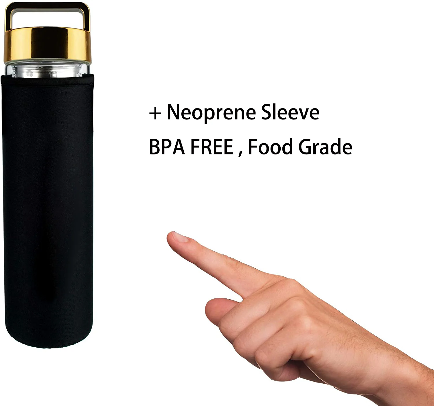 2020 Hot Sale Double Wall Premium Quality Glass Water Bottle Tumbler with Tea Infuser Mugs with Handle for Loose Leaf Tea Fruit