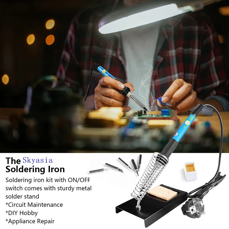 Dropshipping Repair Tool Case Kit Set Soldering Gun 60w Ferro De Solda Temperature Control Electric Soldering Iron