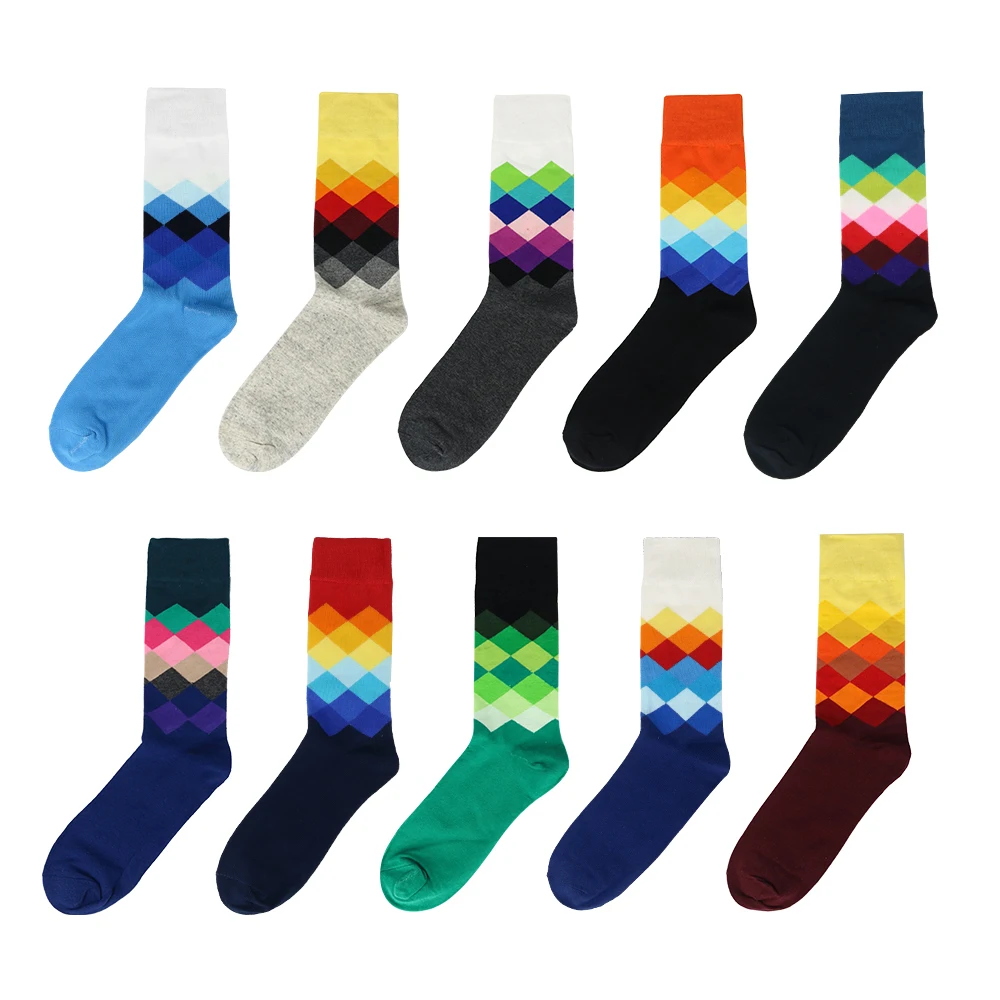 
VCANFASHION crazy novelty colorful top picks cotton fashion funny men happy socks OEM socks wholesale logo socks custom design 