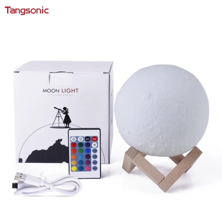 Разноцветная Ночная лампа в форме Луны с дистанционным управлением и сенсорным управлением