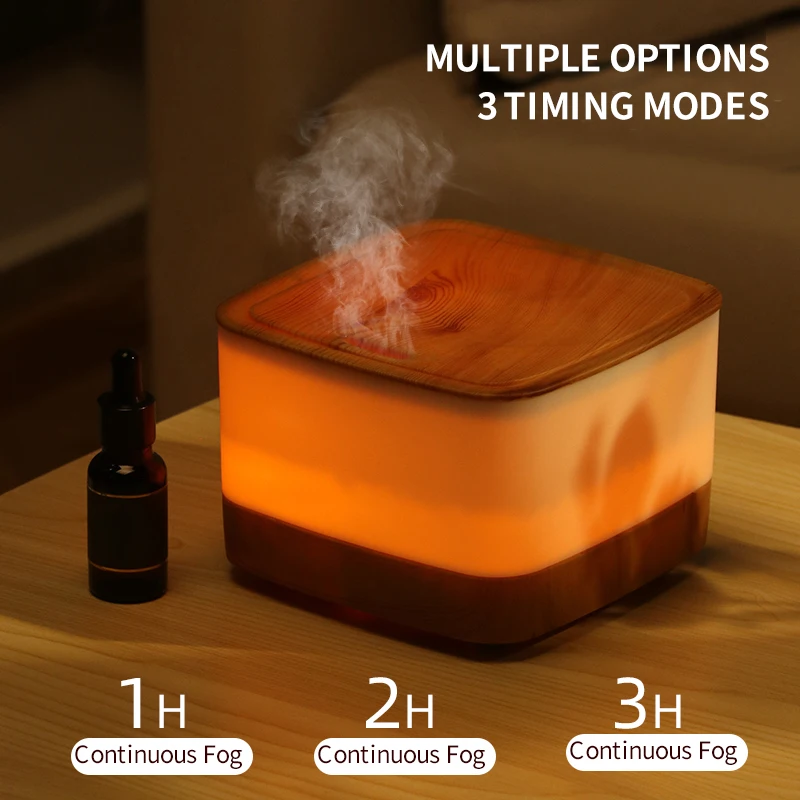 Atomizer Essential Oil Diffuser Volcano Fog Maker Flame Humidifier Essential Oil Defuser Light Remote Control Electric Home Use