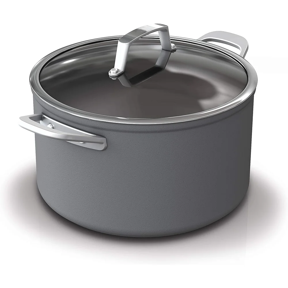 MYH Premium 8-Quart Stock Pot with Glass Lid Hard-Anodized Nonstick Durable & Oven Safe to 500F Heat-Resistant Coating