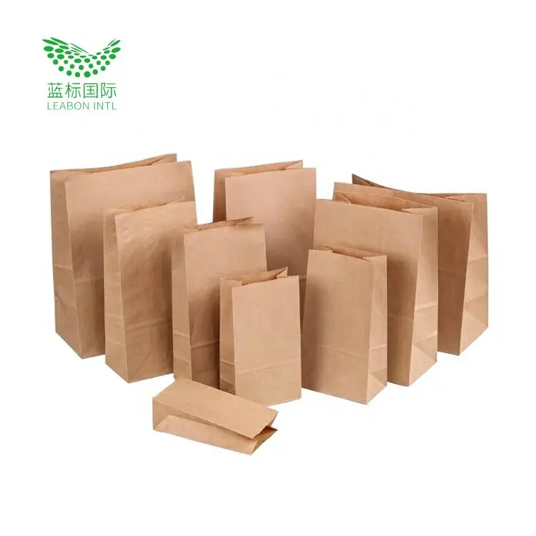 China manufacturer customize logo food grade water and oil proof take away food pack SOS kraft paper lunch bags