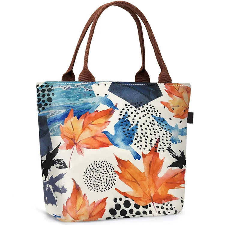 Fashion cooler lunch insulated bag portable wine summer beach fish thermal purse food container picnic waterproof maple leaf