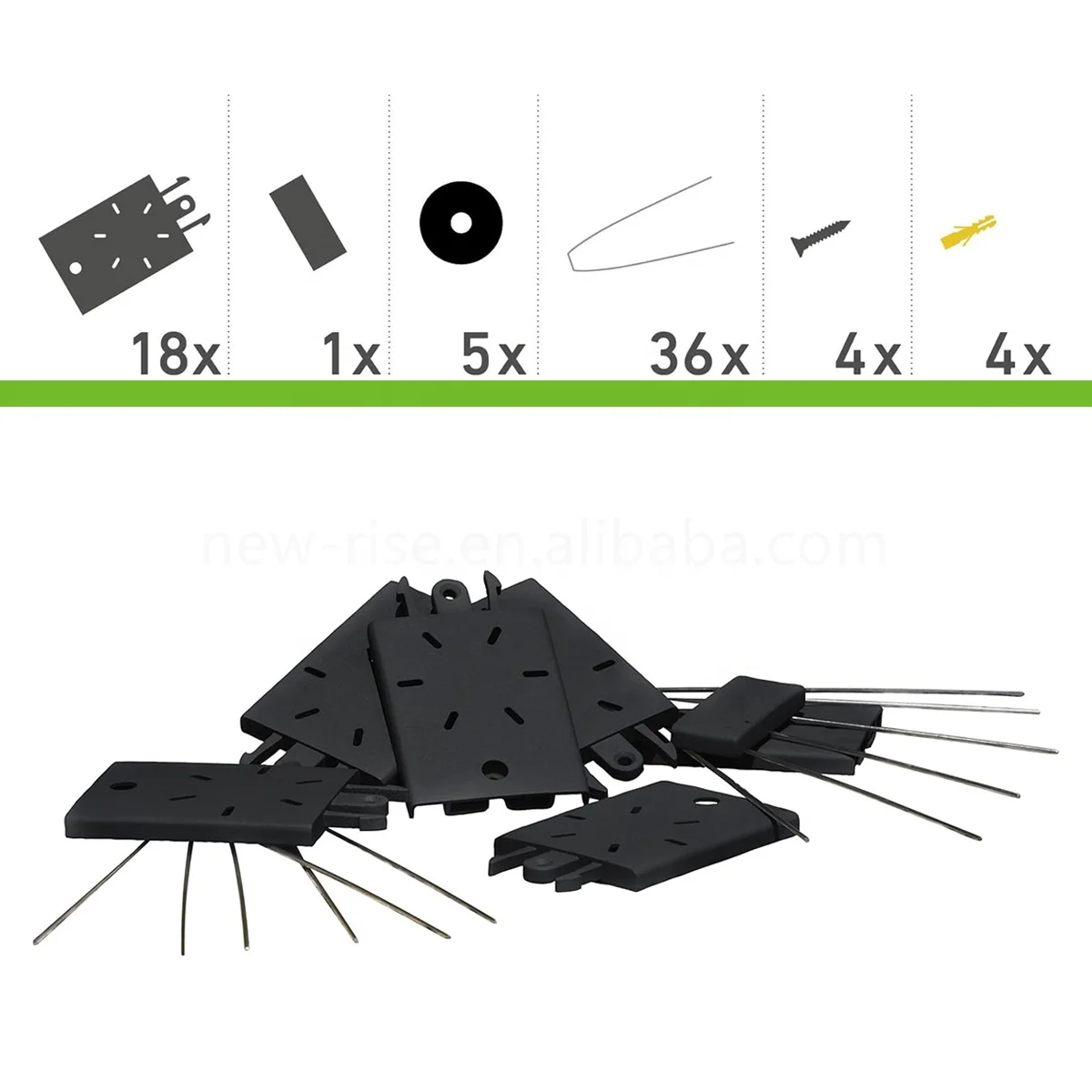 Bird Repellent Set Anti Birds Pigeon Spikes Garden Scare Pigeon Cat Sprickle Strip Stainless Steel Spikes 100 cm