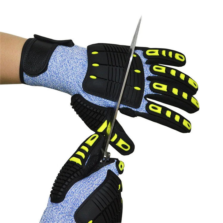 Anti-shock gloves hard work anti cut gloves with tpr