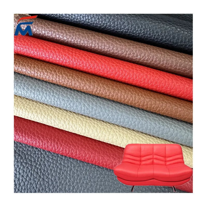 2024 popular High Quality Knitted Backing faux Synthetic PVC imitation artificial synthetic Leather For car sofa Upholstery