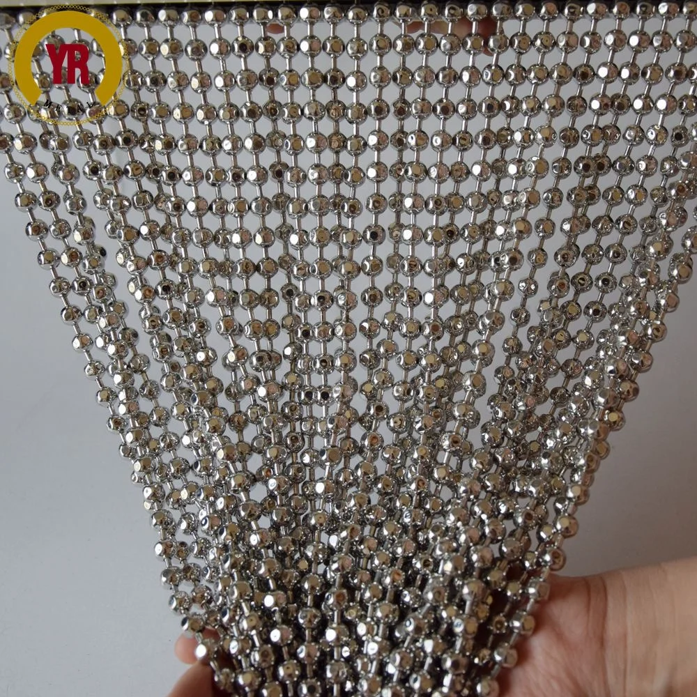 metal space partition round faceted beads