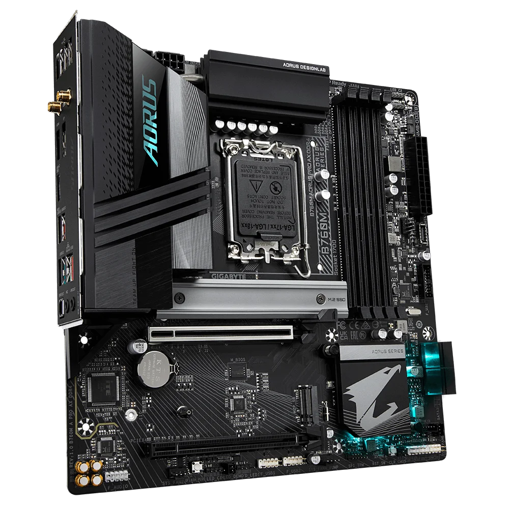GIGABYTE B760M AORUS PRO AX DDR4 Motherboard with 4 x SATA 6Gb/s Connectors support Intel 13th/12th Gen Series CPU 12700K/12700F
