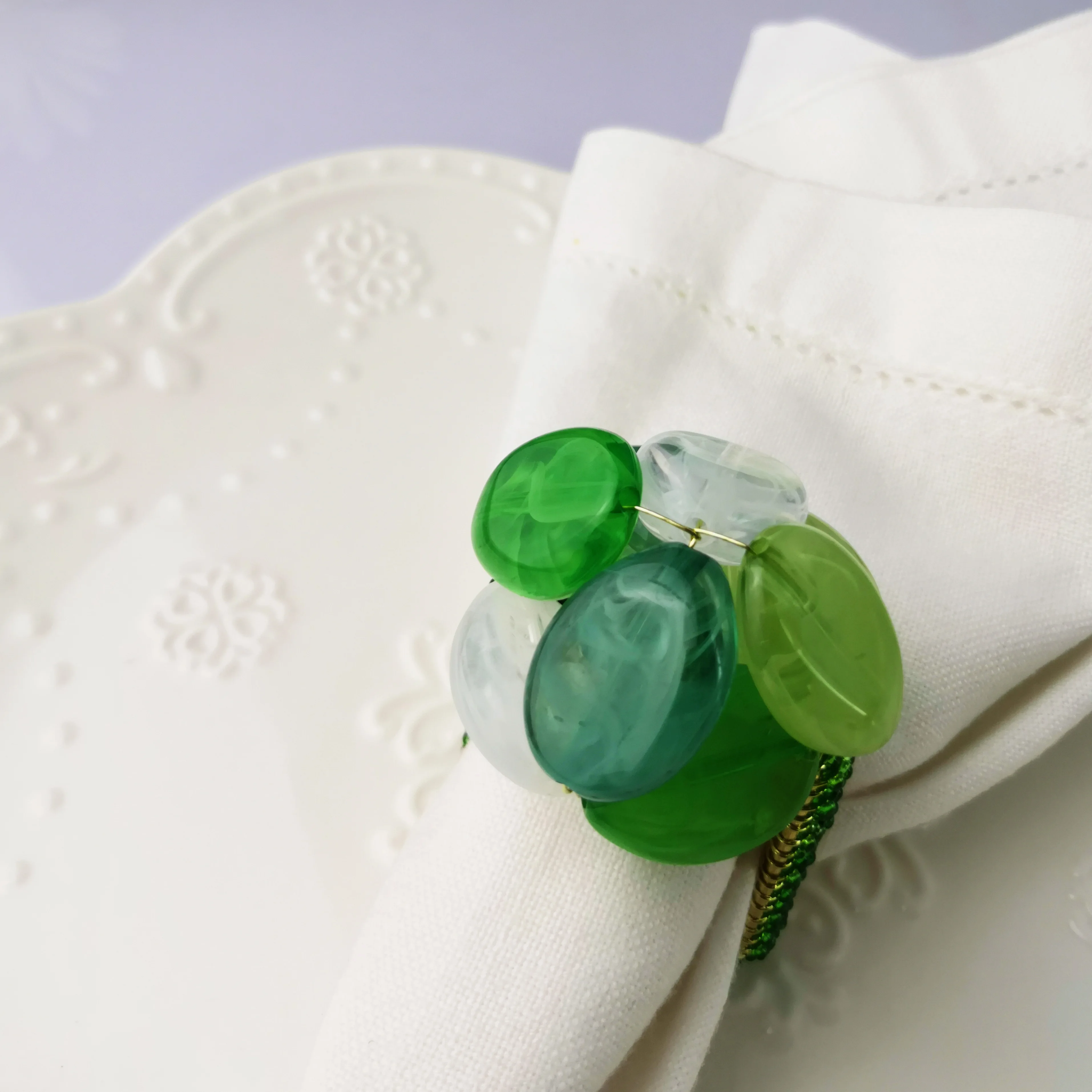 acrylic stone wedding decoration colorful napkin ring