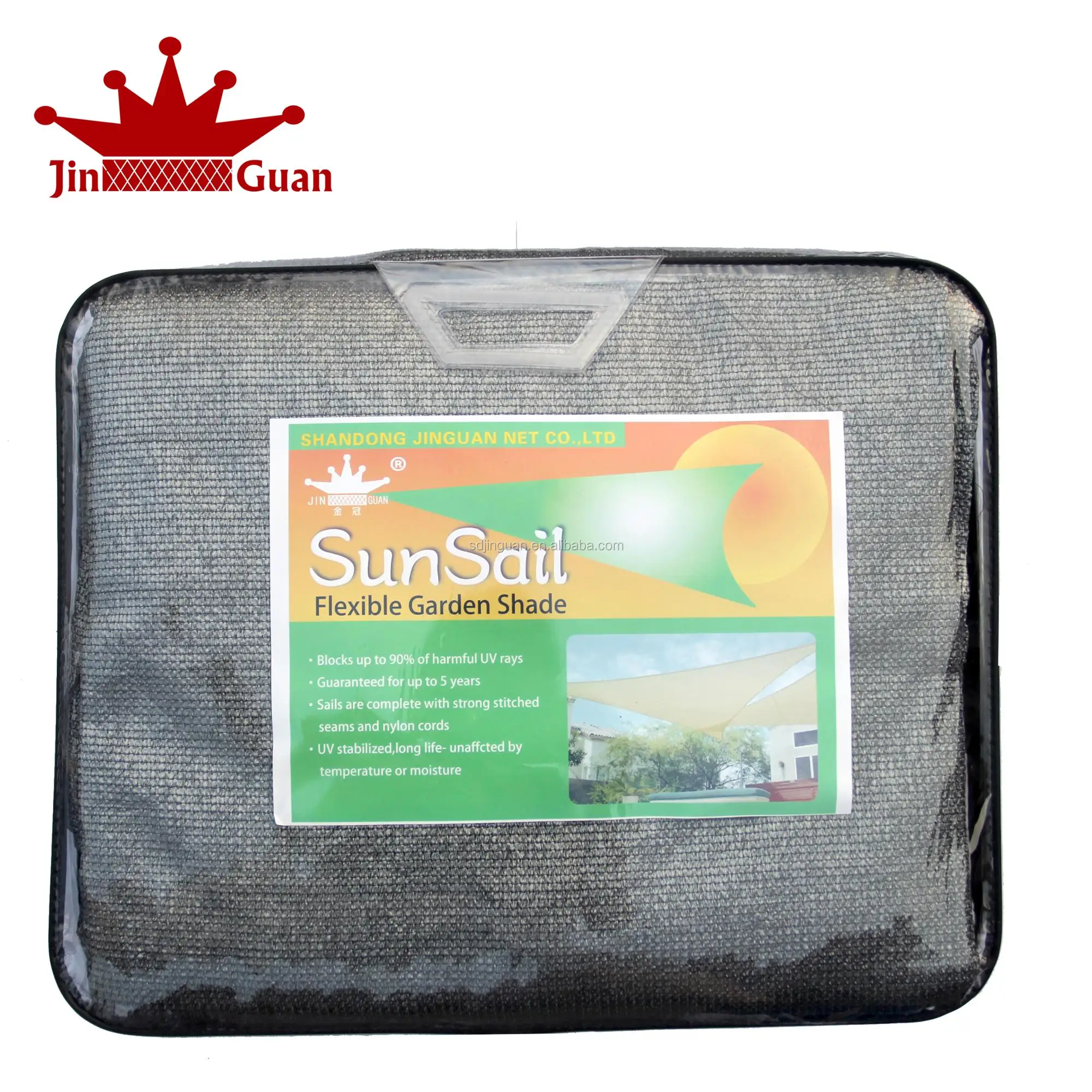 HDPE серого цвета 3x3x3 метра с защитой от солнца U.V, коэффициент тени 98%, Солнцезащитный парус