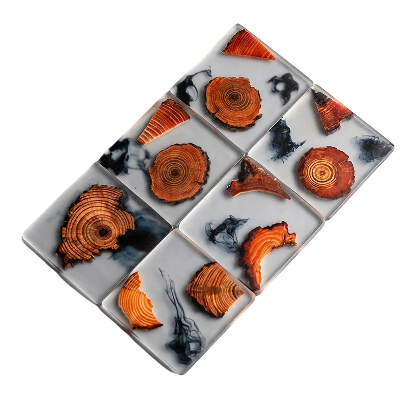 Home Tea Coaster Original Splicing Wooden Placemat Coaster Set Bone Wood Coasters