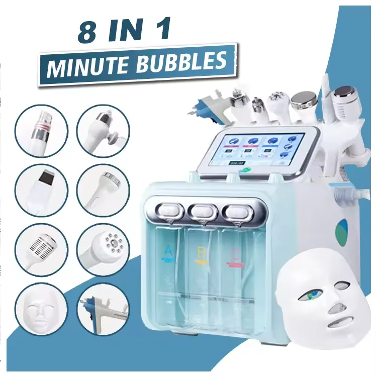 8 in 1 Multifunctional Deep Cleaning Oxygen Bubble Aqua Peeling Dermabrasion Blackhead Remover Vacuum aqua peel oxygen jet