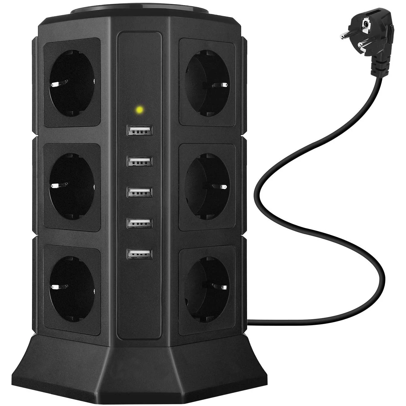 Household socket 16A 4000W USB Vertical Socket EU Plug 2m Extention Cord